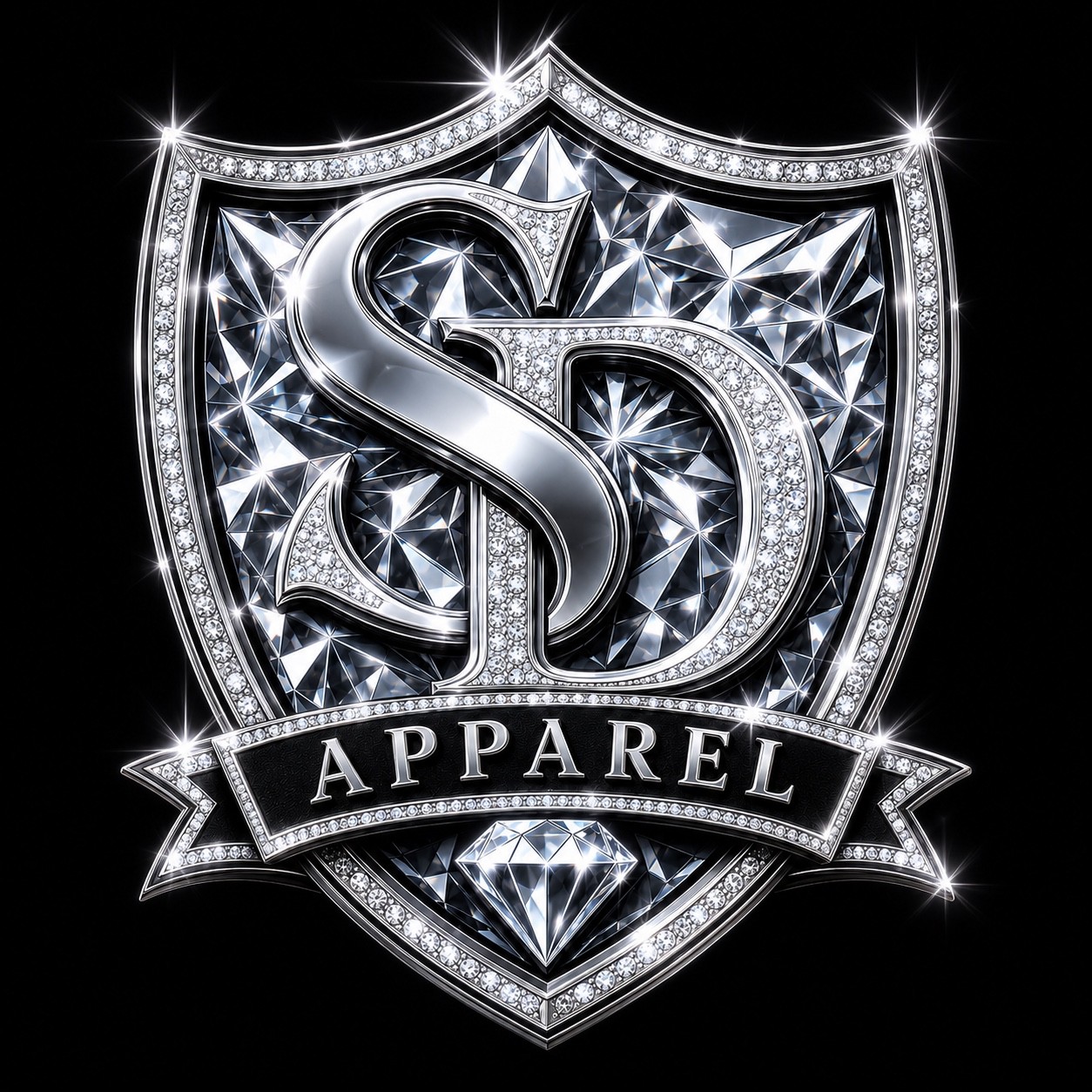 SD Apparel silver diamond shield - Design of the Week — Featured Design of the Week