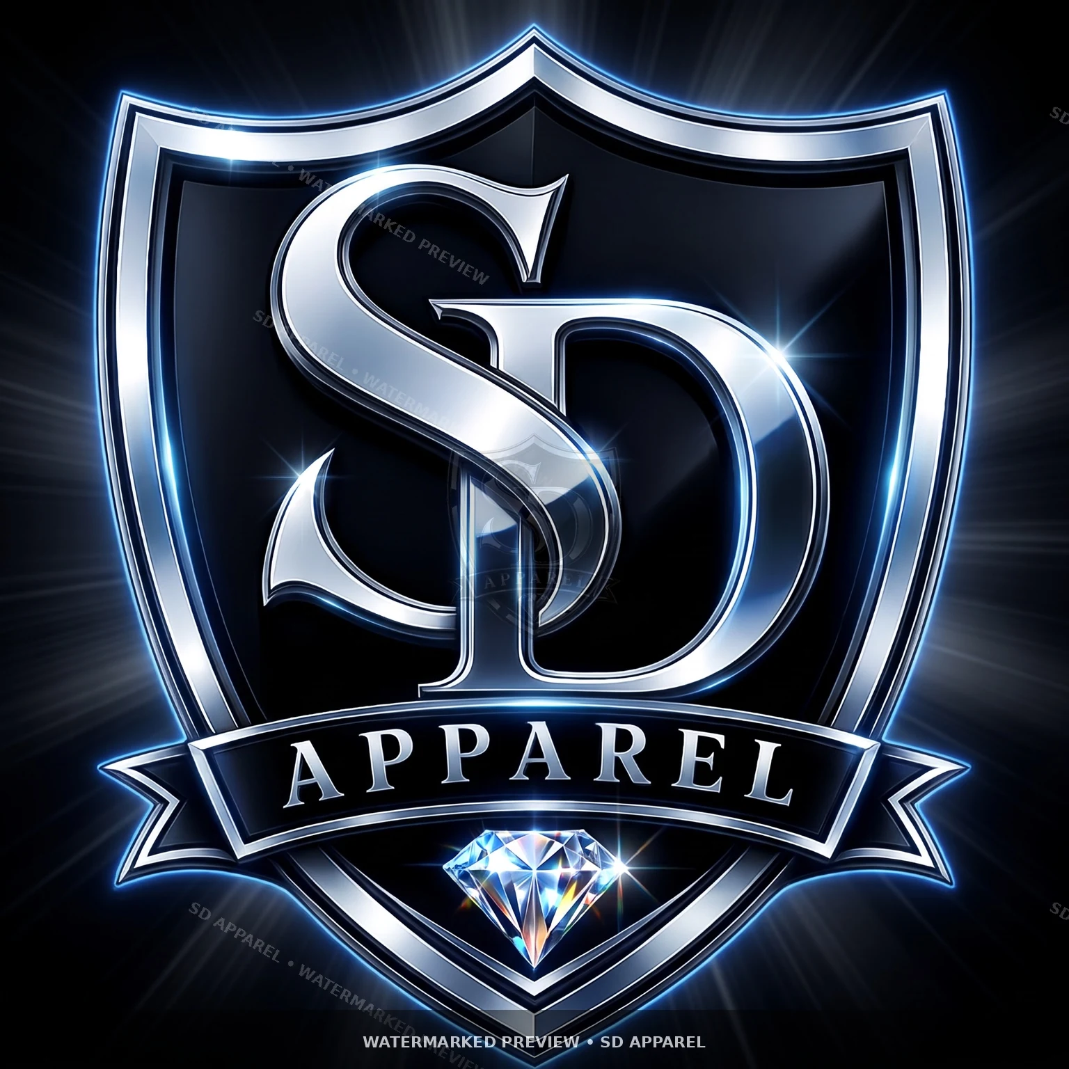 Shield Blue Glow design preview