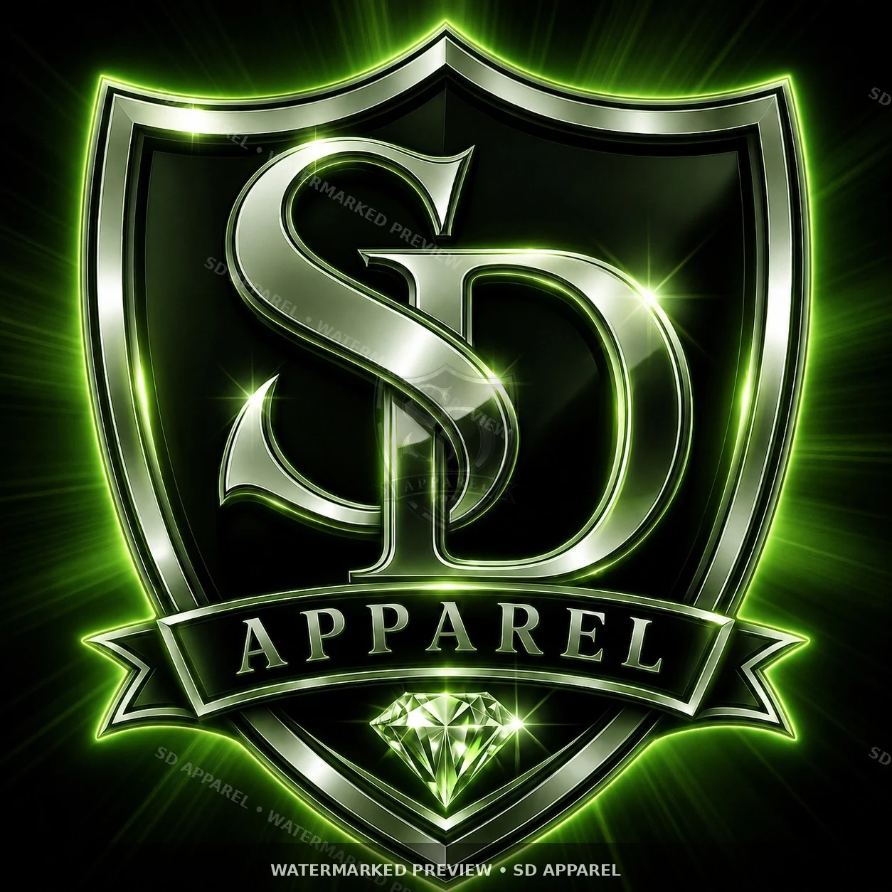 Shield Green Glow design preview
