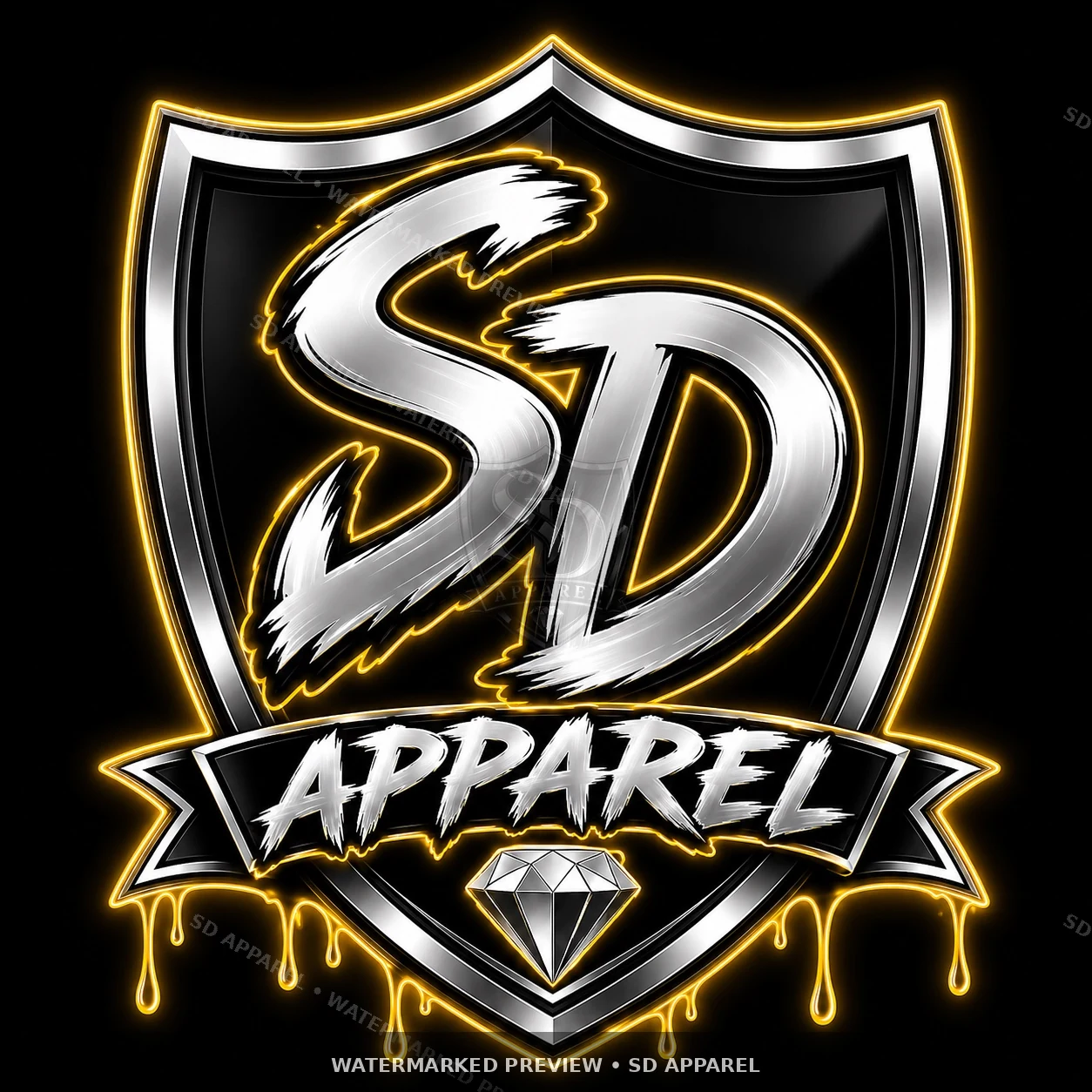Shield Gold Drip design preview