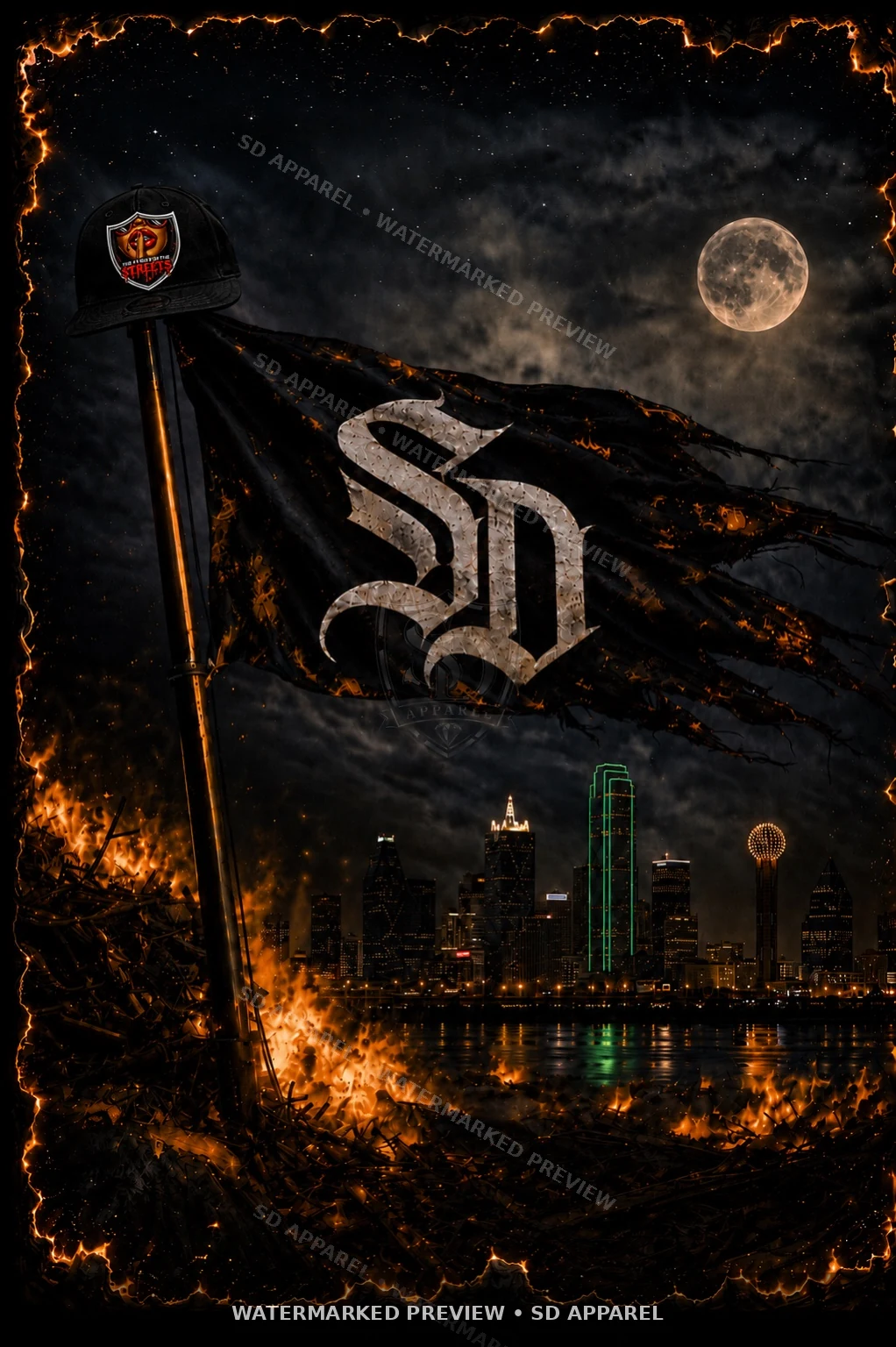 Dallas Fire Flag design preview