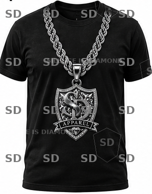 Chain Shield Silver T-Shirt design preview