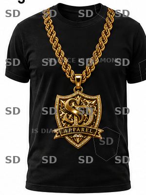 Chain Shield Gold T-Shirt design preview
